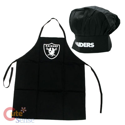 Oakland Raiders Chef's Cooking BBQ Apron/ Hat Set